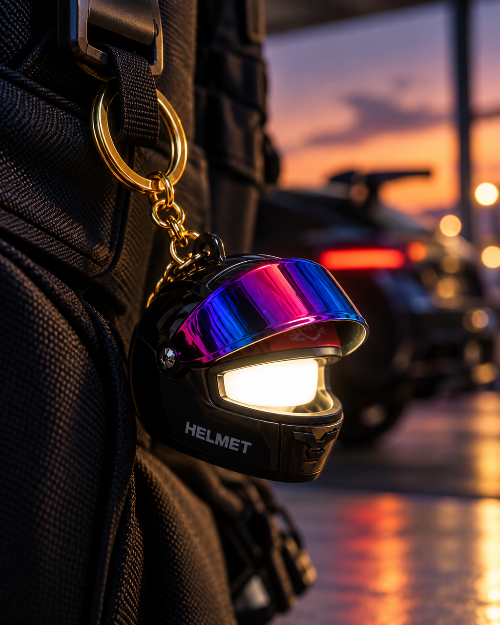Rider – Glowing Mini Helmet Keychain