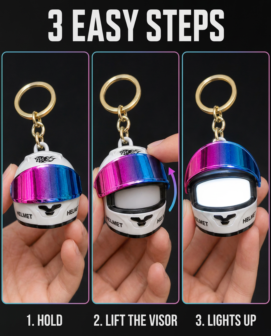 Rider – Glowing Mini Helmet Keychain