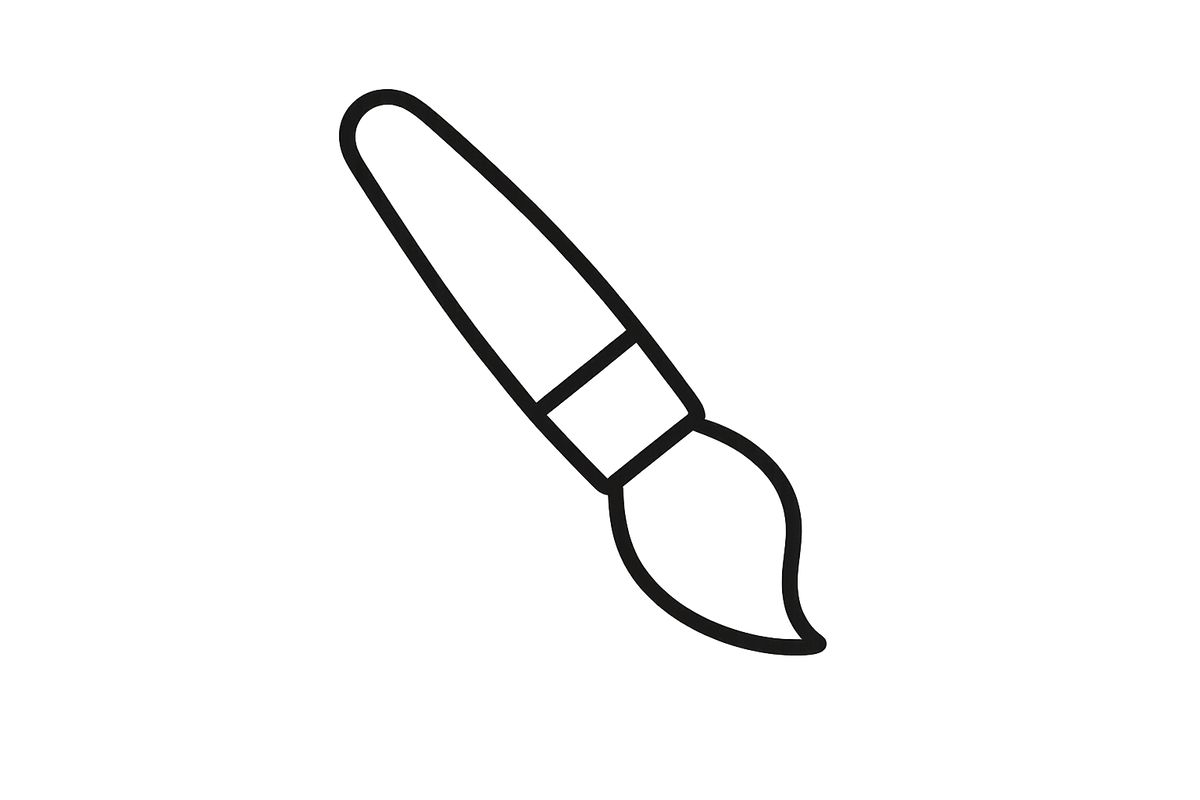 brush photoshop icon outline isolated