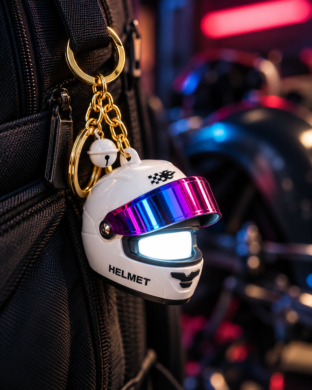 Rider – Glowing Mini Helmet Keychain